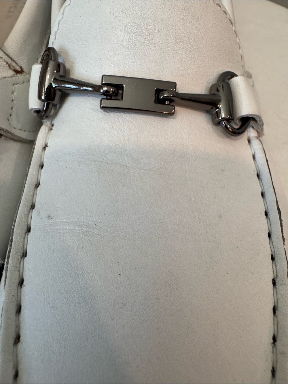 Munro White Leather Bit-Detail Loafers - Picture 6 of 12